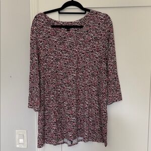 J. Jill Black and Pink Textured Blouse